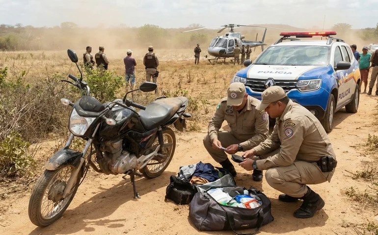 Helicóptero faz pouso de emergência e passageiros são assaltados no interior do Ceará