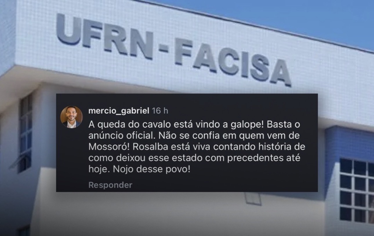 Comentário de professor ligado à UFRN gera repercussão após menção ofensiva a Mossoró